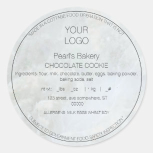 Simple Marble Cottage Law Food Label Sticker