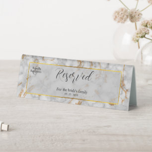 Simple Marble Grey Reserved Wedding Table Sign