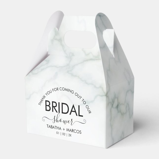 Simple Marble Script Elegant BRIDAL Shower   Favour Box (Front Side)