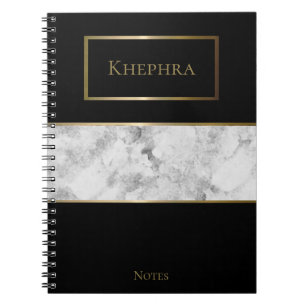 Simple Marble Watercolor Name Notebook