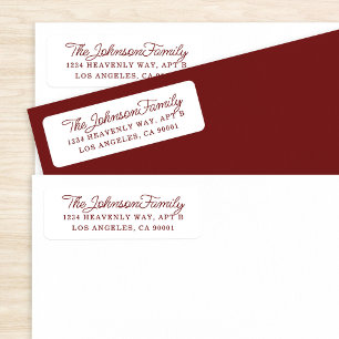 Simple Maroon Red Return Address