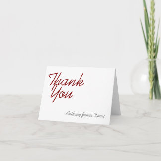 Simple Maroon Thank You Card