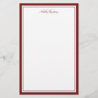 Simple Maroon Two Monogram Thick and Thin Border