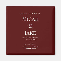 Simple Maroon & White Wedding Save our Date