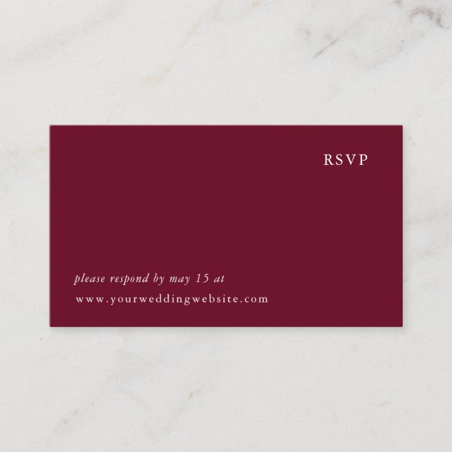 Simple Marsala Wedding | Online RSVP Enclosure Card (Front)