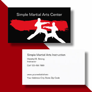 Simple Martial Arts Business Cards