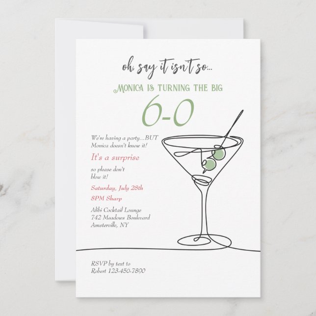Simple Martini Invitation (Front)