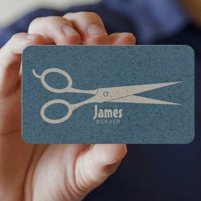 Simple masculine barber hair stylist Business Card (Creator Uploaded)