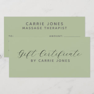 Simple Massage Therapist Sage Green