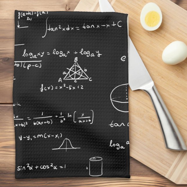 Simple Math Formulas Equations Handwritten Algebra Tea Towel (Creator Uploaded)