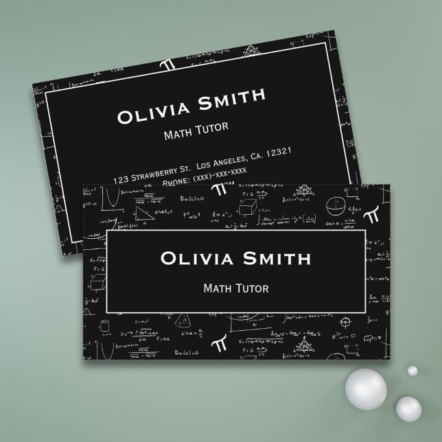 Simple Math Tutor Teacher Formula Pattern Business Card (Creator Uploaded)