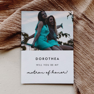 Simple Matron of Honour proposal photo card