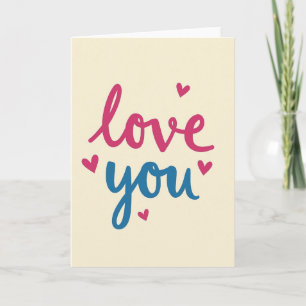 Simple Matte Love You Hearts Card
