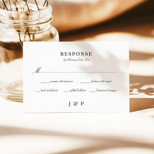 Simple Meal Choice Wedding RSVP Card