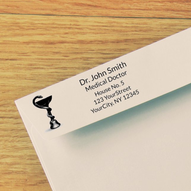 Simple Medical Bowl of Hygieia Snake Black White Self-inking Stamp (Creator Uploaded)