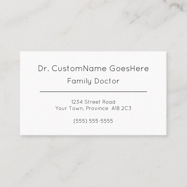 Simple Medical Professional Business Card (Front)