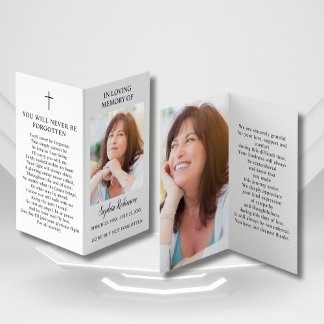 Simple Memorial 2 Photo Folder Prayer Card