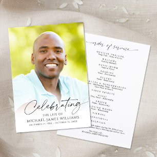 Simple Memorial Funeral Celebration of Life Photo Programme