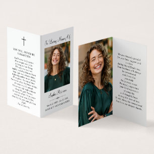 Simple Memorial Funeral Photo Folder Prayer Card