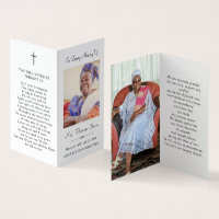 Simple Memorial Funeral Photo Folder Prayer Card