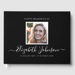 Simple Memorial Funeral Photo Guest Book