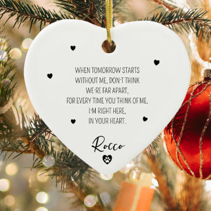 Simple Memorial Pet Name Ceramic Tree Decoration