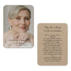 Simple Memorial Photo Funeral Prayer Card
