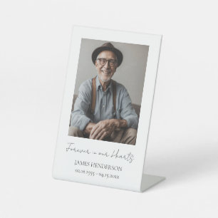 Simple Memorial Photo  Pedestal Sign