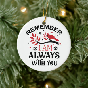 Simple Memorial Red Cardinal Christmas Ceramic Tree Decoration