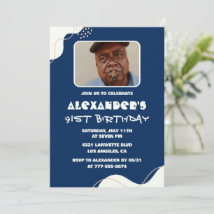 Simple Men Photo 91st birthday invitations 