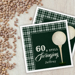 Simple Men's Golf Milestone Birthday Party Napkin