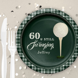 Simple Men's Golf Milestone Birthday Party Paper Plate