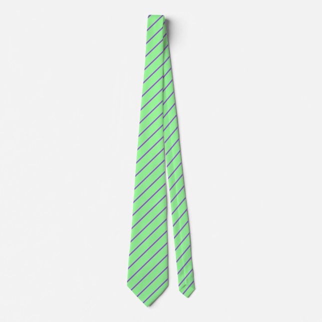 Simple Men's Mint Green and Purple Tie (Front)