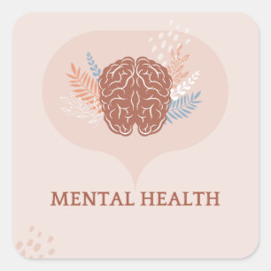 Simple Mental Health you are enough self care Square Sticker