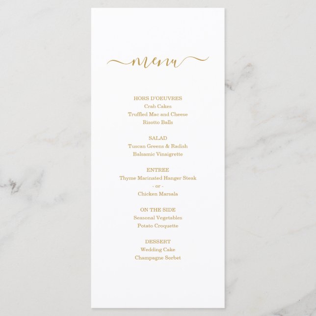 Simple Menu for Wedding or other Special Occasion (Front)