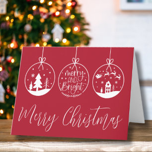Simple Merry And Bright Christmas Holiday Card