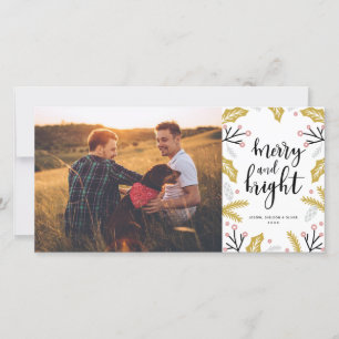 Simple Merry & Bright   LGBT Photo Holiday Card