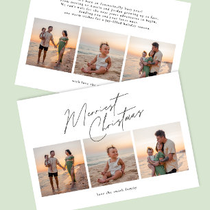 simple merry christmas   6 photo collage happy holiday card