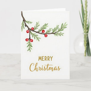 Simple Merry Christmas Berry Card