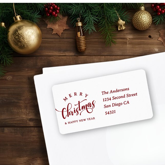 Simple Merry Christmas Calligraphy Script Label (Creator Uploaded)