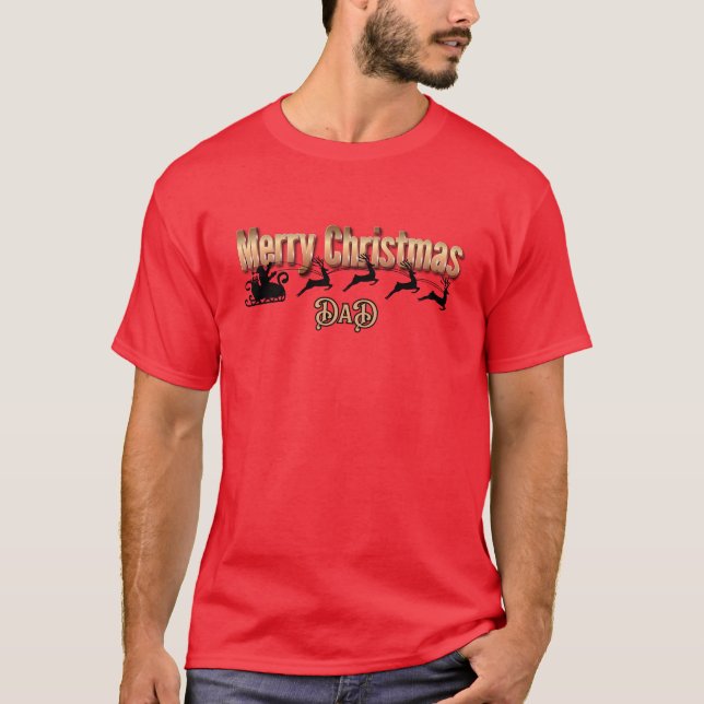 Simple Merry Christmas Dad  T-Shirt (Front)