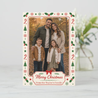 Simple Merry Christmas Family Photo Card