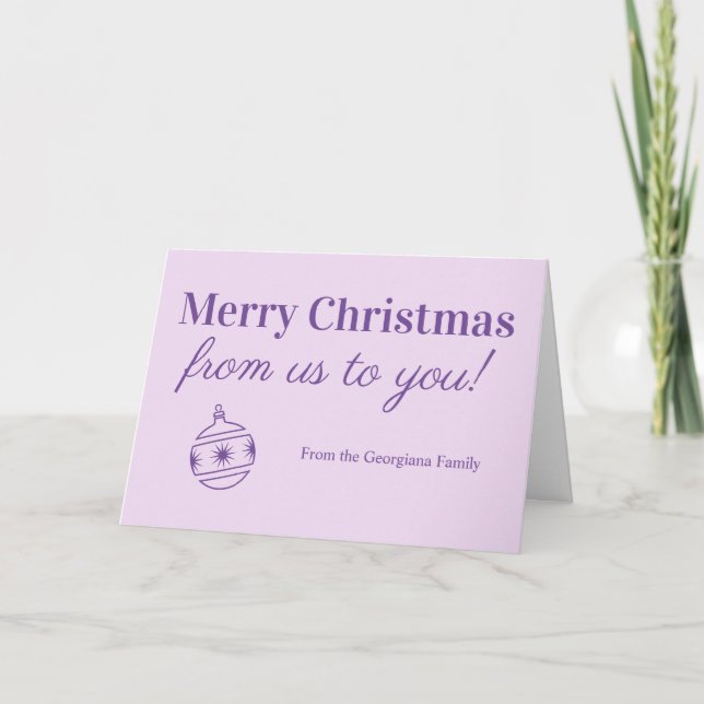 Simple "Merry Christmas from us to you!" card (Front)