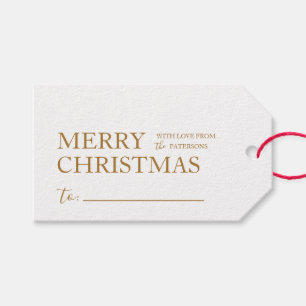 Simple Merry Christmas Gift Present Tags