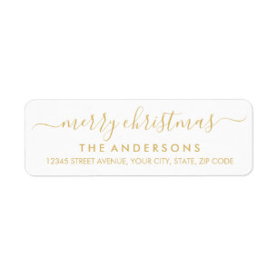 Simple Merry Christmas Gold Modern Script Holiday