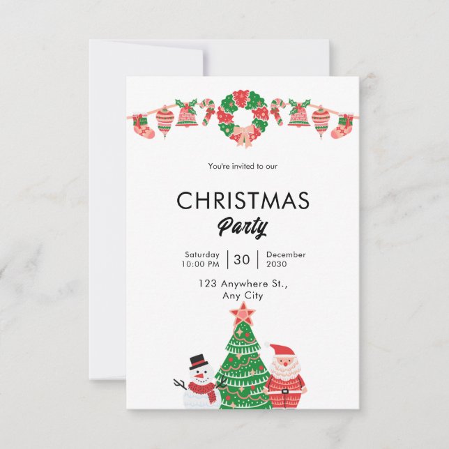 Simple Merry Christmas  Invitation (Front)