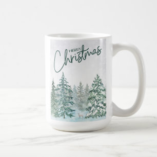 Simple Merry Christmas Message Deer In The Woods Coffee Mug