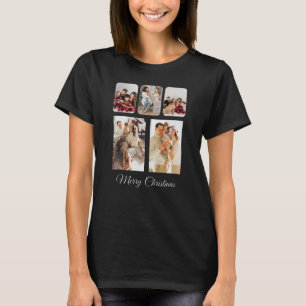 Simple Merry Christmas Photo Collage T-Shirt