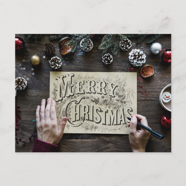 Simple Merry Christmas Postcard (Front)