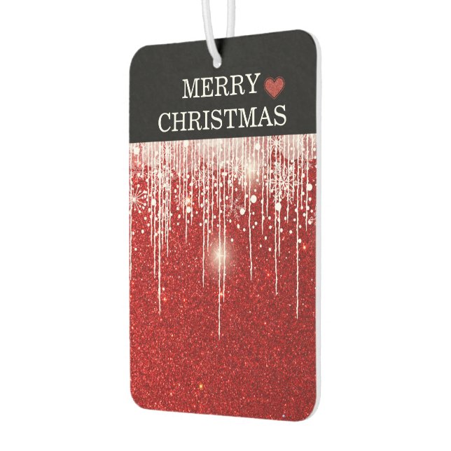 Simple Merry Christmas Red   Car Air Freshener (Left)